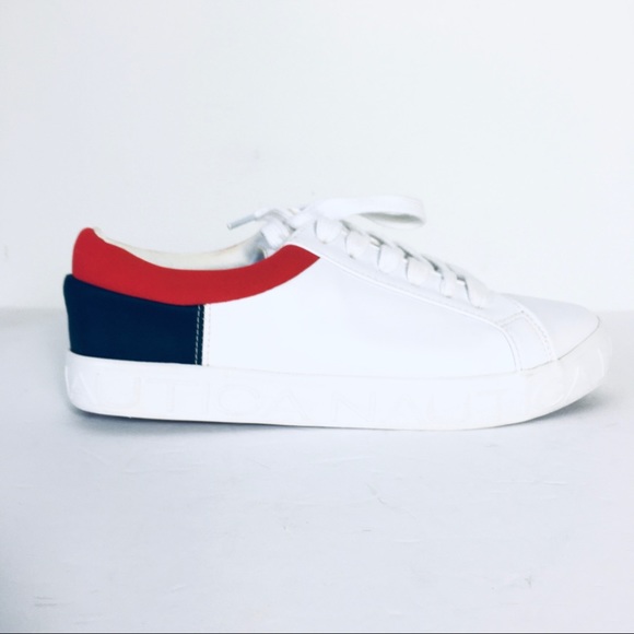 Nautica Yokona White/red/blue Sneakers Shoes 7 - Picture 4 of 8